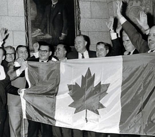 Adoption du nouveau drapeau canadien