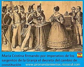 Pronunciamiento de  los sargentos de La Granja. Restablecimiento de la Constitución de 1812