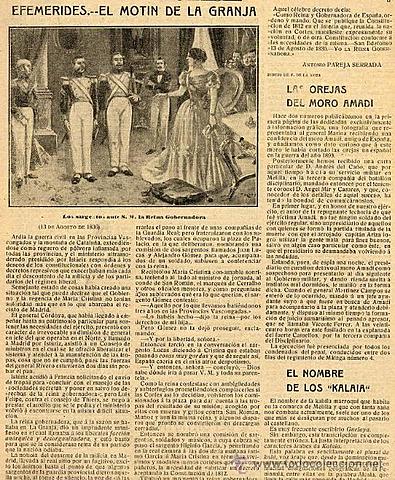 Pronunciamiento de los sargentos de La Granja. Restablecimiento de la Constitución de 1812