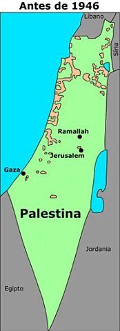 Mapa abans de la independència de Israel