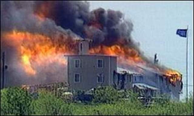 The siege of the Branch Davidian compound in Waco.