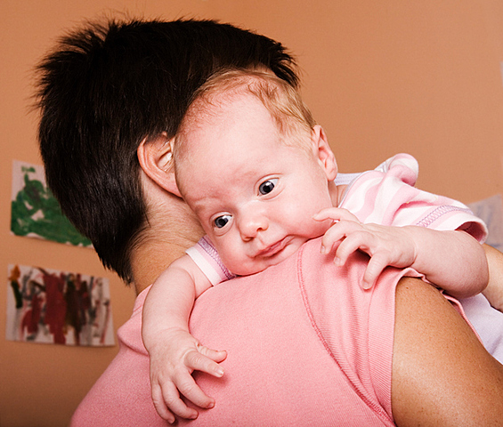 the child grunts and gurggles.