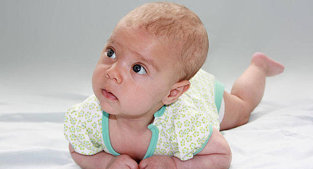 the child is three months old