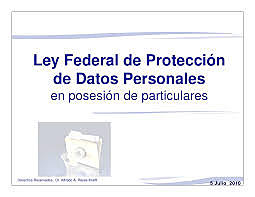 APROBACION DE LA LEGISLACION DE PROTECCION DE DATOS PERSONALES
