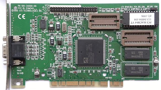El Mach64 de ATI crea opciones de tarjeta con 2 y 4 MB.