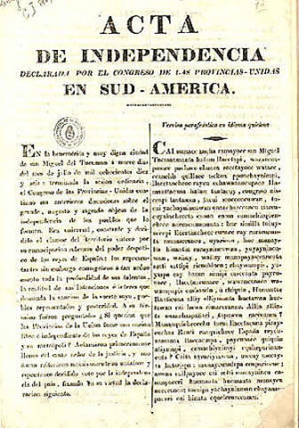 declaración de independencia de argentina