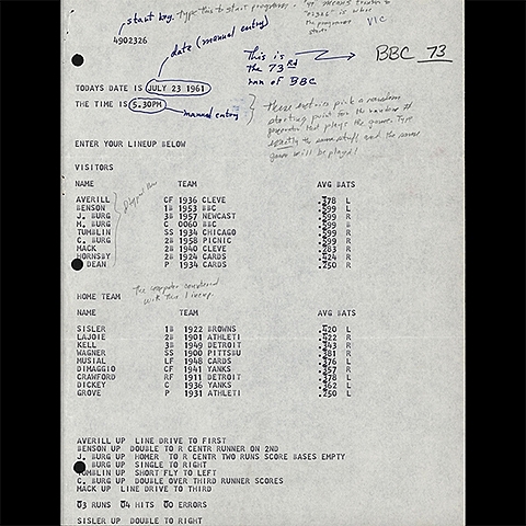 Se crea el primer juego de baseball en una computadora
