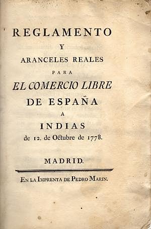 Decreto de Libre Comercio para algunos puertos españoles con América