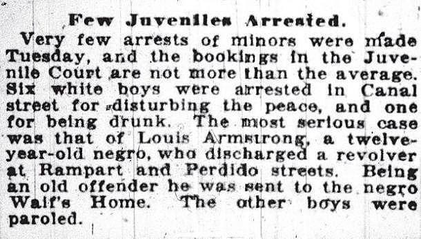 Louis Armstrong gets arrested