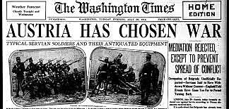 Austria-Hungary declares war on Serbia