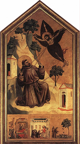 Giotto, "François d'Assise recevant les stigmates", tempera sur bois