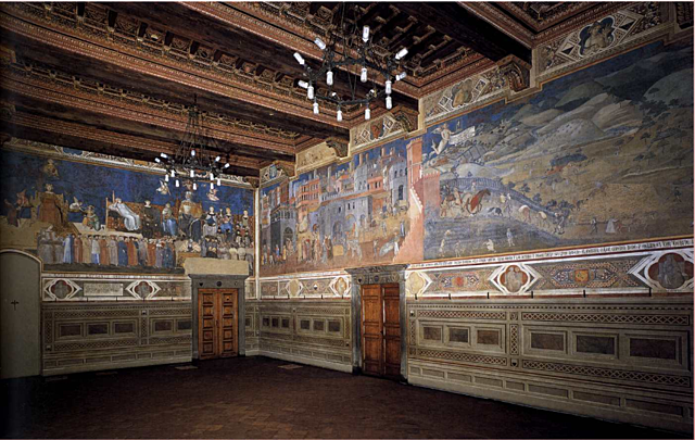 Lorenzetti, "Le bon et le mauvais gouvernement", fresques