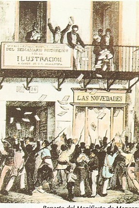 La Vicalvarada: manifiesto de manzanares. Caída del régimen moderado