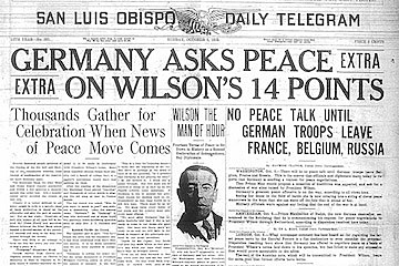 President Wilson issues his "fourteen points"