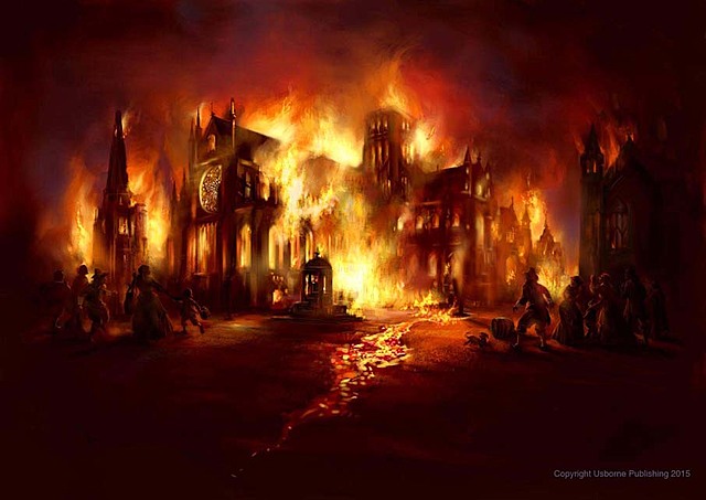 Start of fire. (1:00 a. m.)