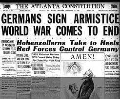 Germany agrees to an armistice and fighting ends