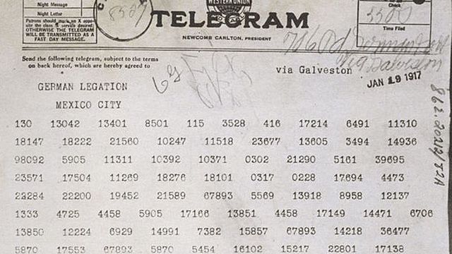 British intercept the Zimmerman Telegram