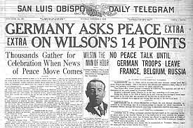 President Wilson issues his "Fourteen Points"