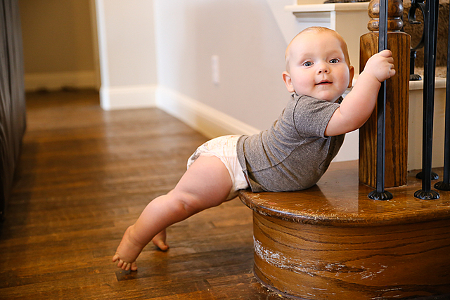 Baby pullin themselves up to stand (Milestone)