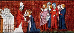 Pope Leo III crowns Charlemagne emperor.