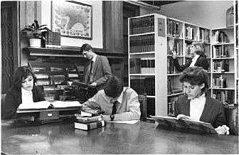 The dining room reformed into a library.