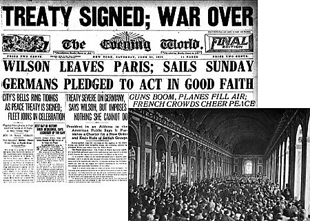 The treaty of versailles is signed ending world war 1