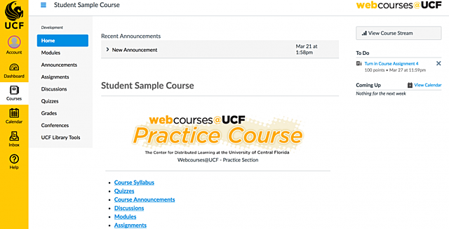 My UCF and Webcourses
