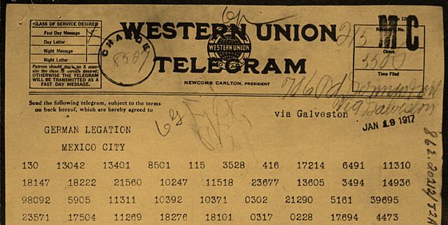 British intercept Zimmerman telegram