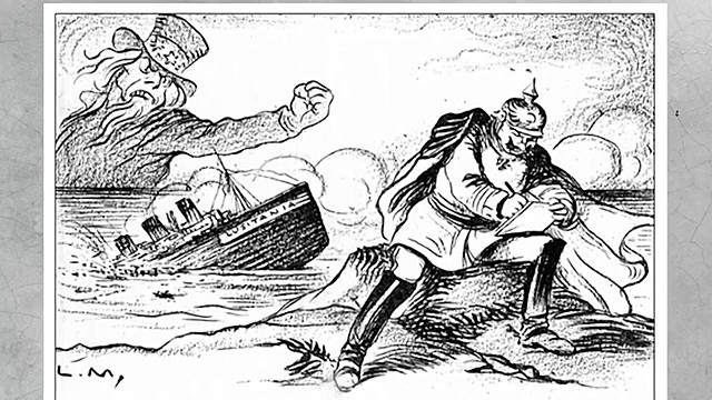 The sinking of Lusitania