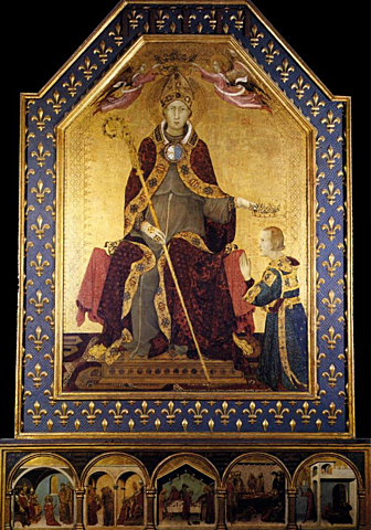 Martini, "Saint Louis de Toulouse couronnant son frère Robert", tempera sur bois