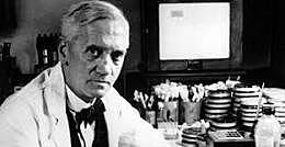 descubrimiento de la penicilina: Alexander Fleming.