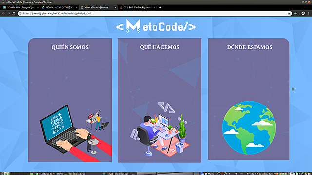 Página principal resposnsive en proceso