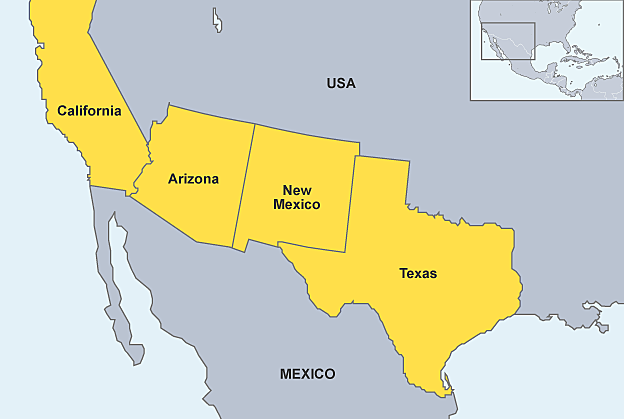 Mexico sells the territory to USA