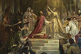 Pope Leo lll crowns Charlemagne emperor