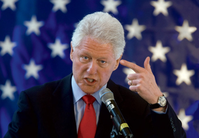 Bill Clinton starts his second term as President of the United States.