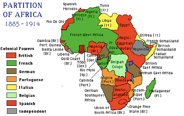 Great Britain had control of a lot of large area