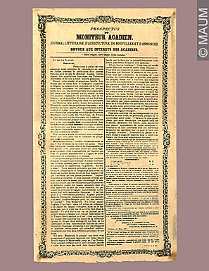 Création du journal Le Moniteur acadien