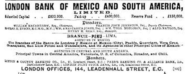 The Bank of London, Mexico and South America