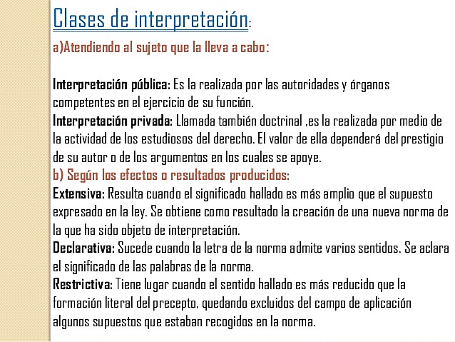 La comprensión o interpretación de las reglas aplicables al caso.