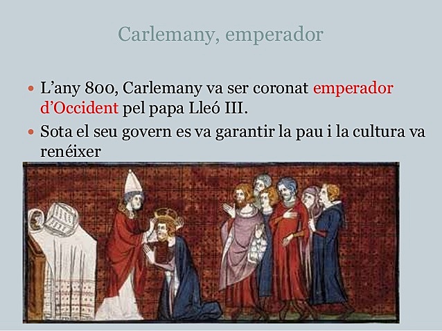 carlameny és coronat emperador de roma pel papa lleó