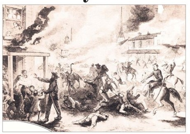 Seventh Calvary Raid burns down Dayton, Missouri