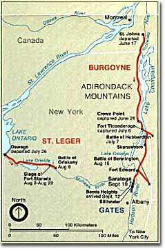The British and American Battle of Saratoga