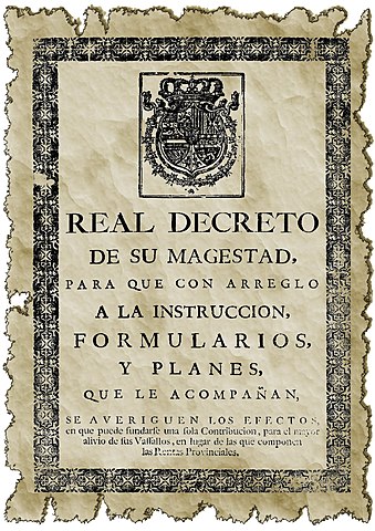 1749, Catastro de ensenada