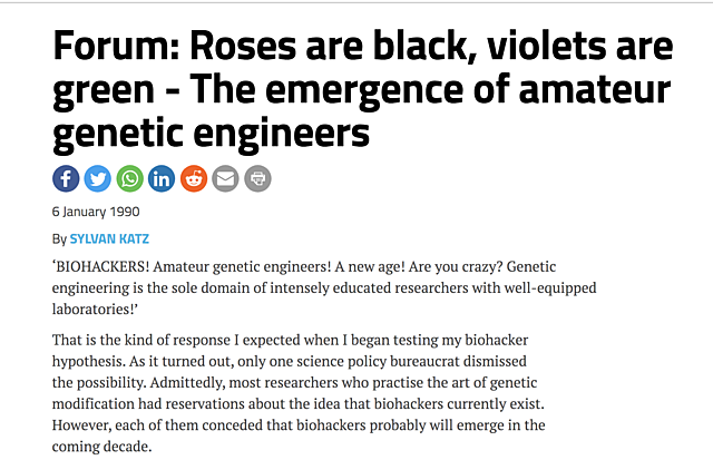 "Biohacker" Term Emerges