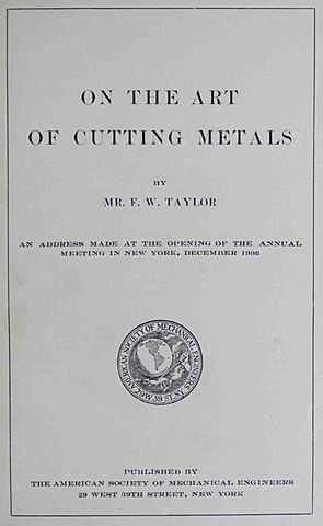 Taylor publica el artículo “On the Art of Cutting Metals”
