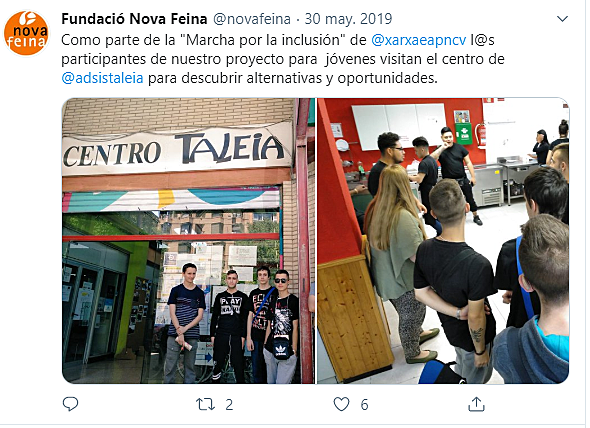 Visitamos el Centro Taleia de Fundación Adsis. Marcha por la Inclusion EAPN CV