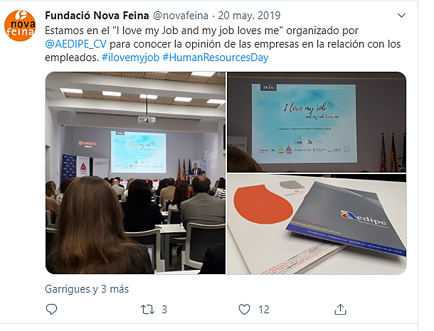 Jornada " I love my job and my job love's me" organizada por AEDIPE C.V