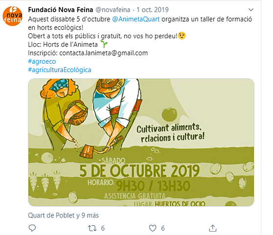 Formación en Huertos Econológicos. Asociación Animeta