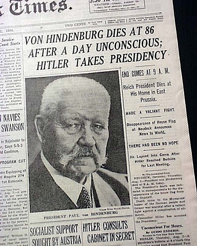 Hindenburg dies