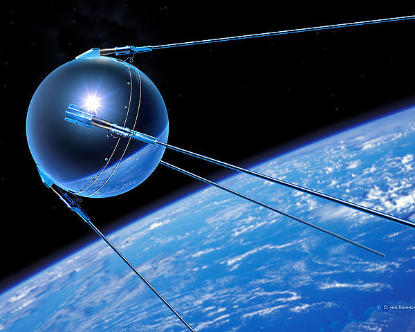 The Soviet Union launches Sputnik.